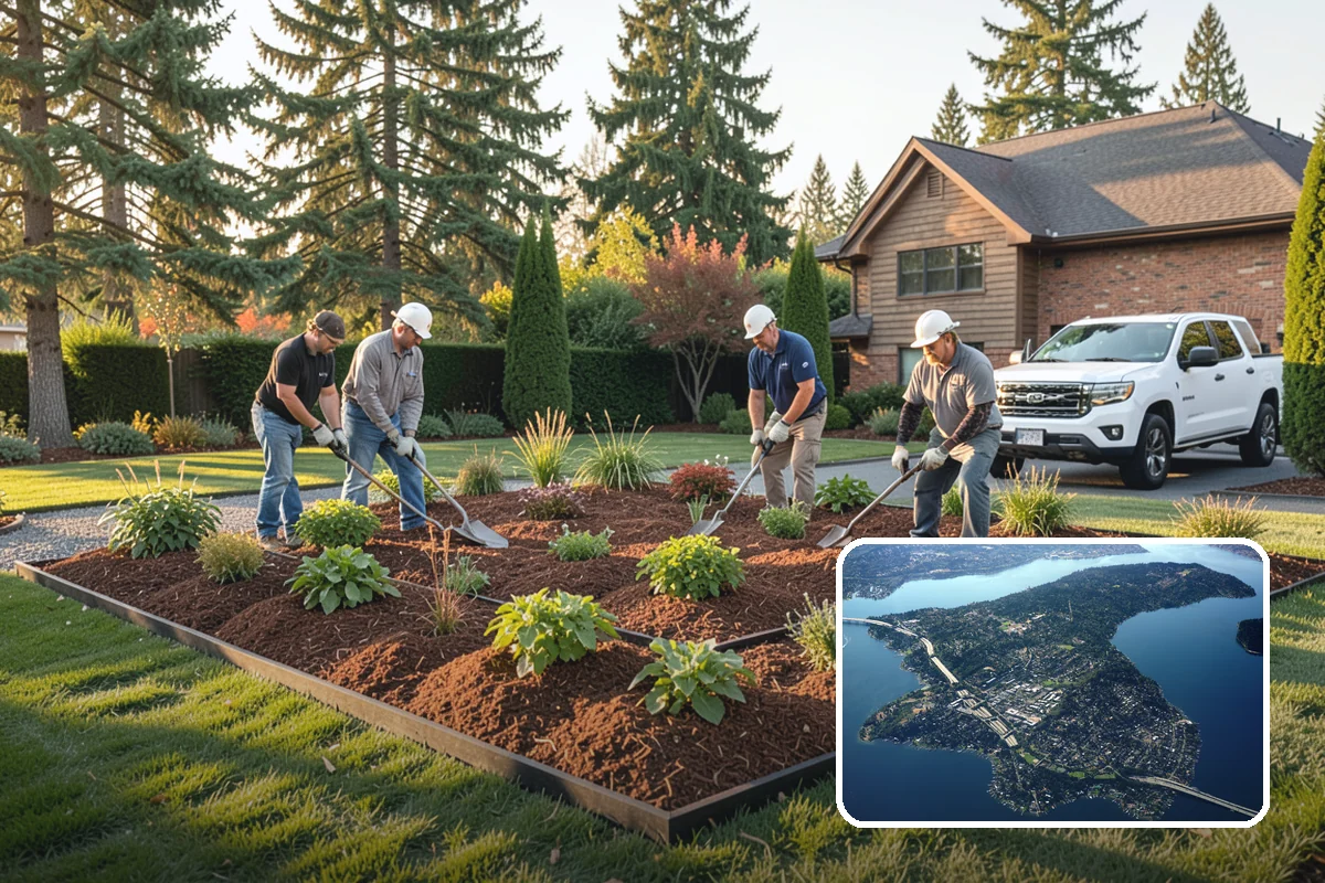 Landscape Fabric Installation in Mercer Island, King County, WA - Blocks aggressive PNW weeds while allowing water to drain through