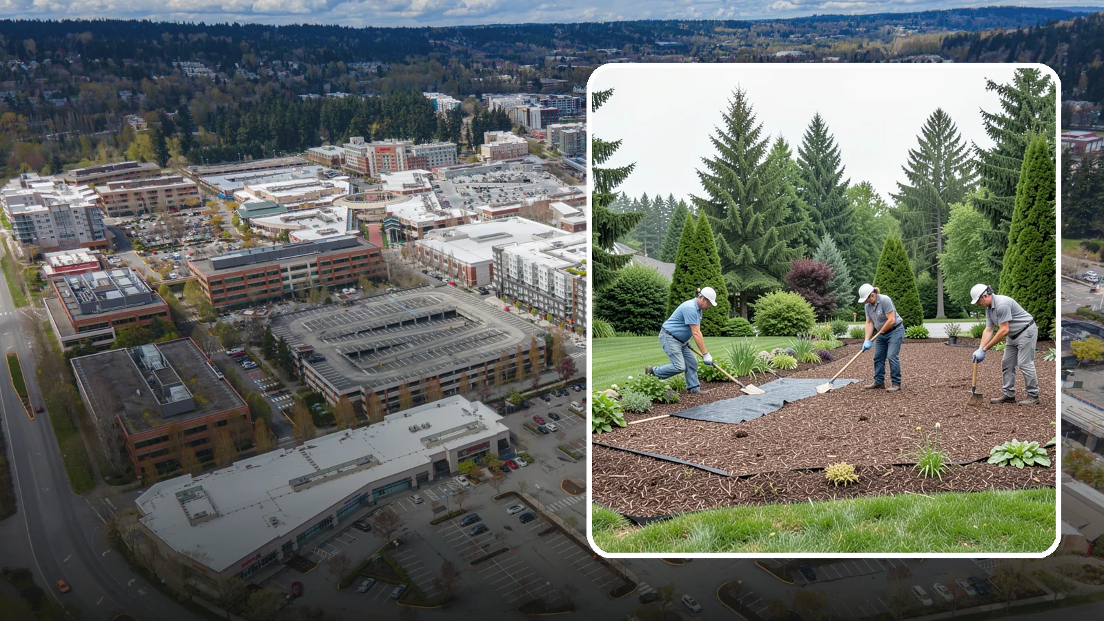 Landscape Fabric Installation in Redmond, King County, WA - Professional-grade weed barrier fabric installed beneath mulch or rock for lasting weed control.