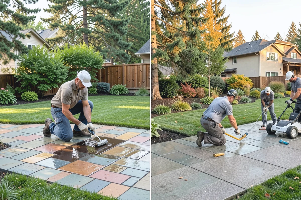 Landscape Fabric Installation in Redmond, King County, WA - Clear the bed and pull existing weeds to the root