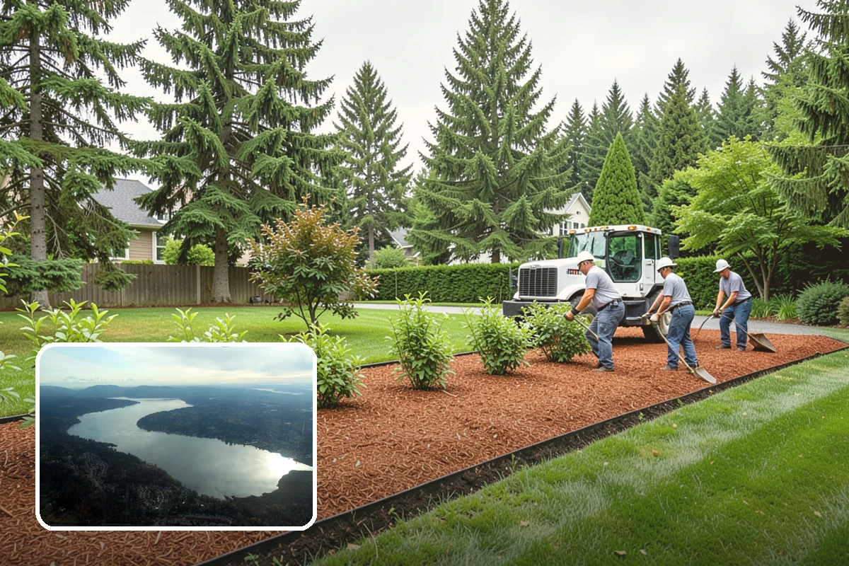 Landscape Fabric Installation in Sammamish, King County, WA - Blocks aggressive PNW weeds while allowing water to drain through