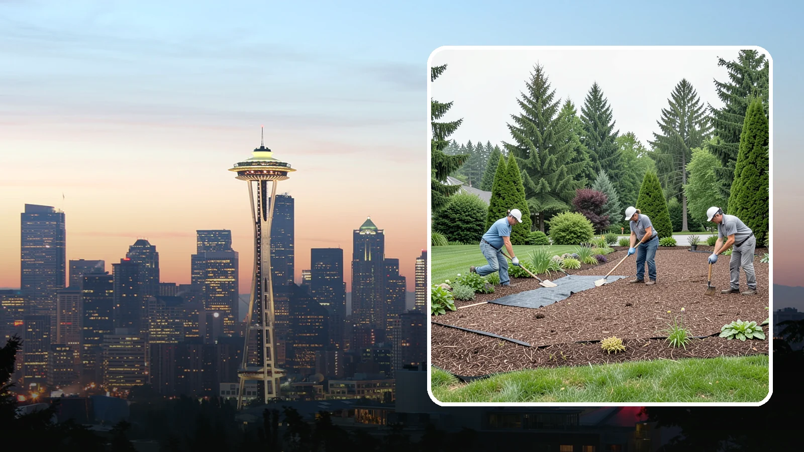 Landscape Fabric Installation in Seattle, King County, WA - Professional-grade weed barrier fabric installed beneath mulch or rock for lasting weed control.