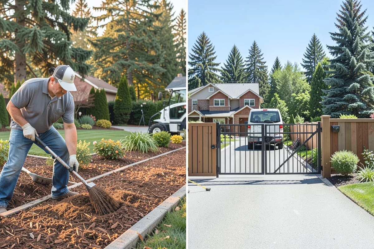 Landscape Fabric Installation in Woodinville, King County, WA - Clear the bed and pull existing weeds to the root