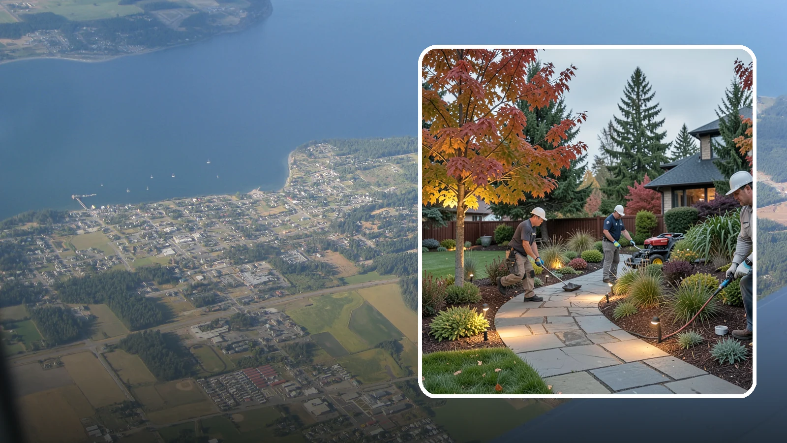 Landscape Lighting Installation in Coupeville, Island County, WA - Professionally designed landscape lighting that adds beauty, safety, and hours of usable evening space.