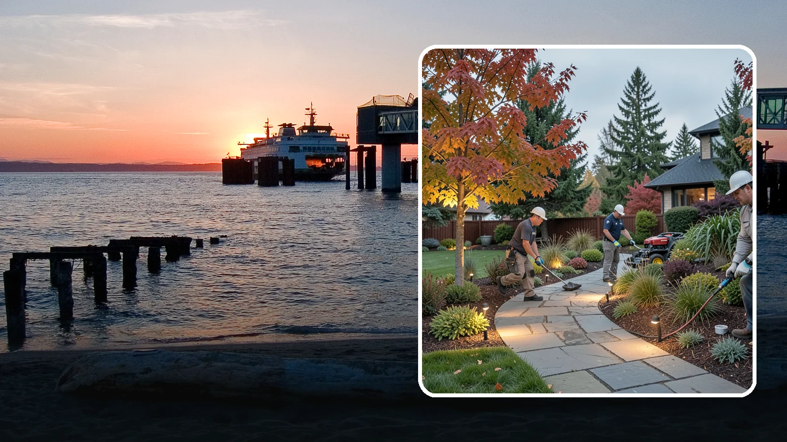 Landscape Lighting Installation in Edmonds, Snohomish County, WA - Professionally designed landscape lighting that adds beauty, safety, and hours of usable evening space.