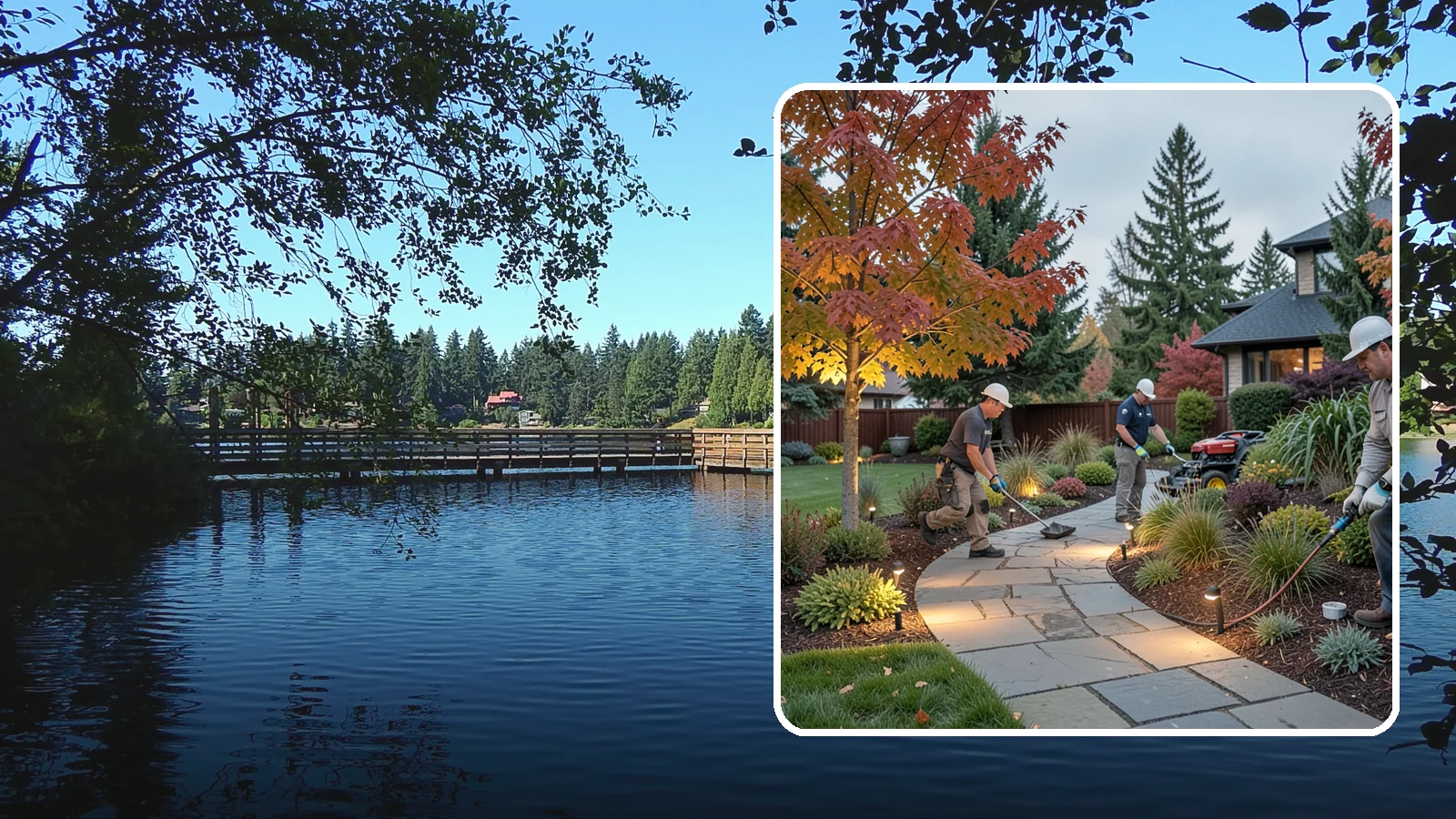 Landscape Lighting Installation in Federal Way, King County, WA - Professionally designed landscape lighting that adds beauty, safety, and hours of usable evening space.
