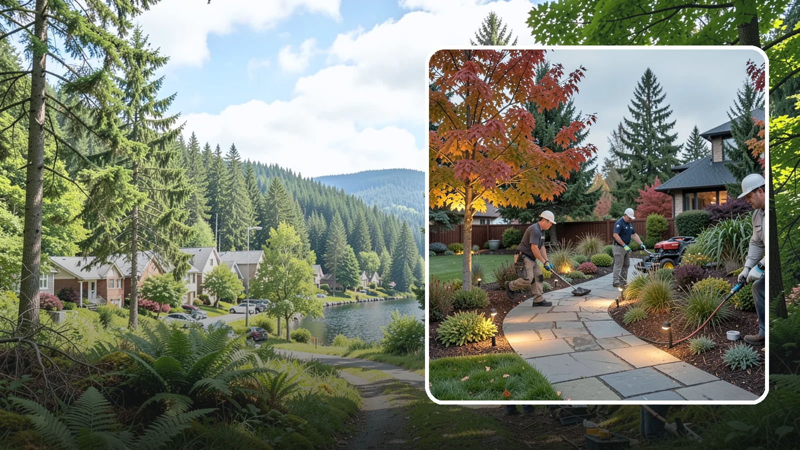 Landscape Lighting Installation in Lake Forest Park, King County, WA - Professionally designed landscape lighting that adds beauty, safety, and hours of usable evening space.