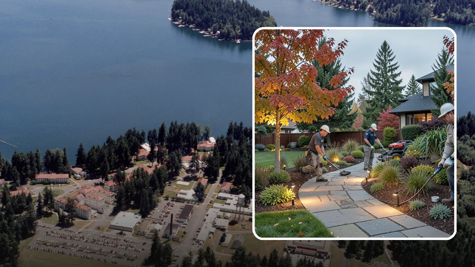 Landscape Lighting Installation in Lakewood, Pierce County, WA - Professionally designed landscape lighting that adds beauty, safety, and hours of usable evening space.
