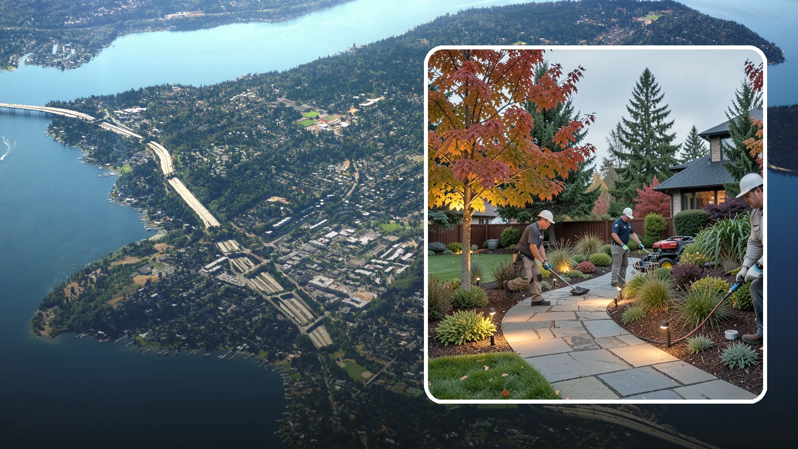 Landscape Lighting Installation in Mercer Island, King County, WA - Professionally designed landscape lighting that adds beauty, safety, and hours of usable evening space.
