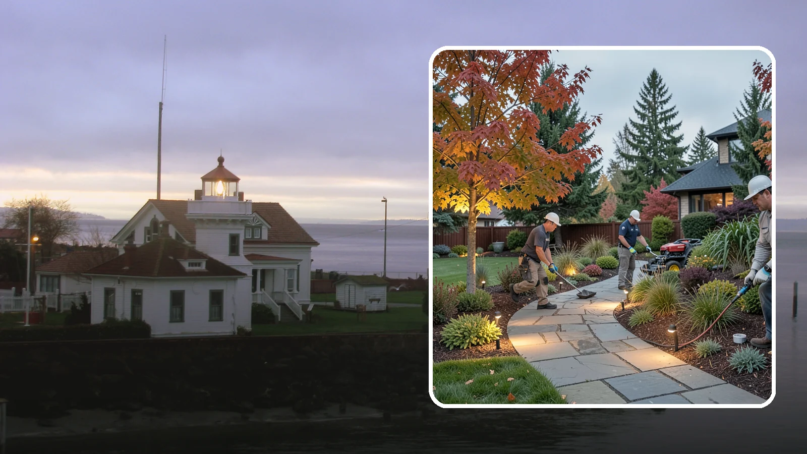 Landscape Lighting Installation in Mukilteo, Snohomish County, WA - Professionally designed landscape lighting that adds beauty, safety, and hours of usable evening space.
