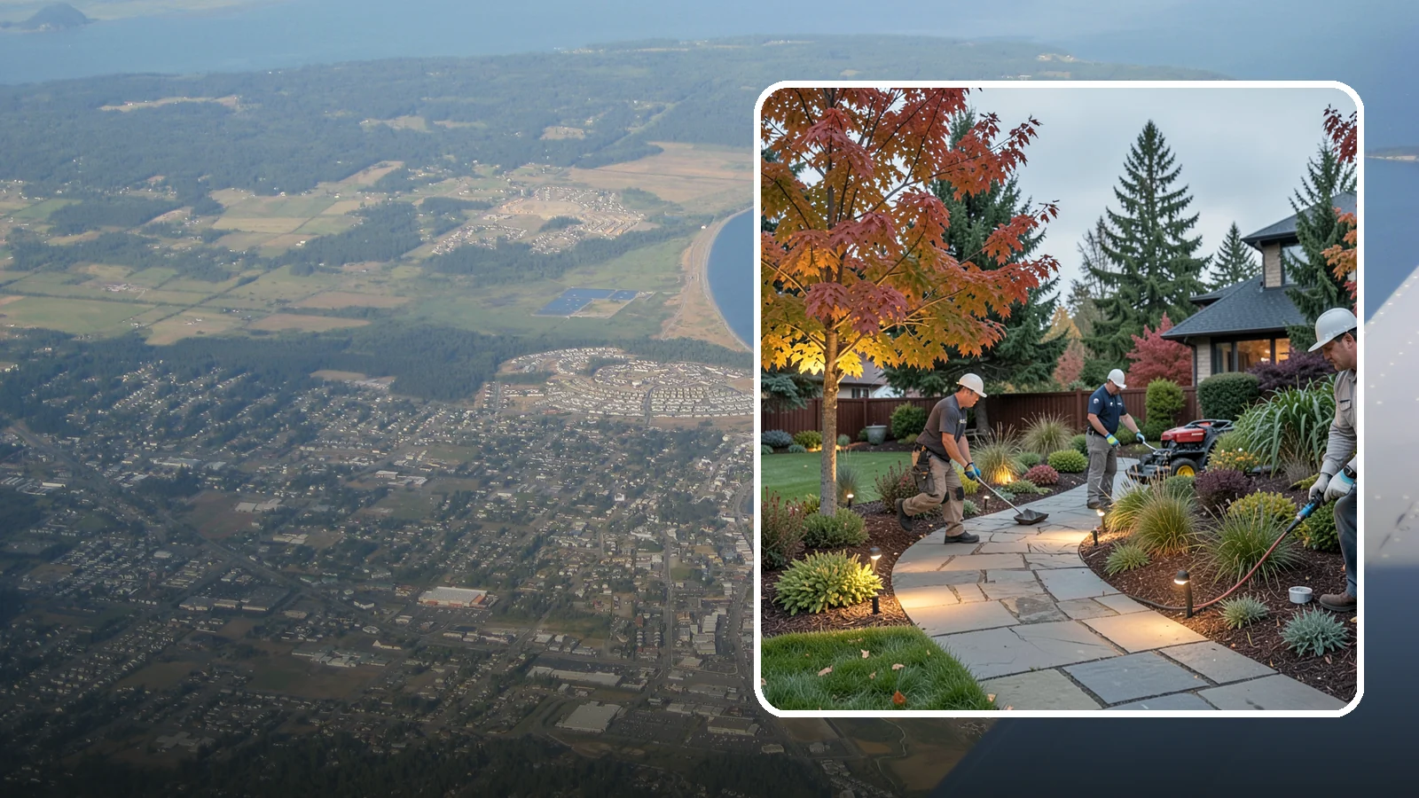 Landscape Lighting Installation in Oak Harbor, Island County, WA - Professionally designed landscape lighting that adds beauty, safety, and hours of usable evening space.