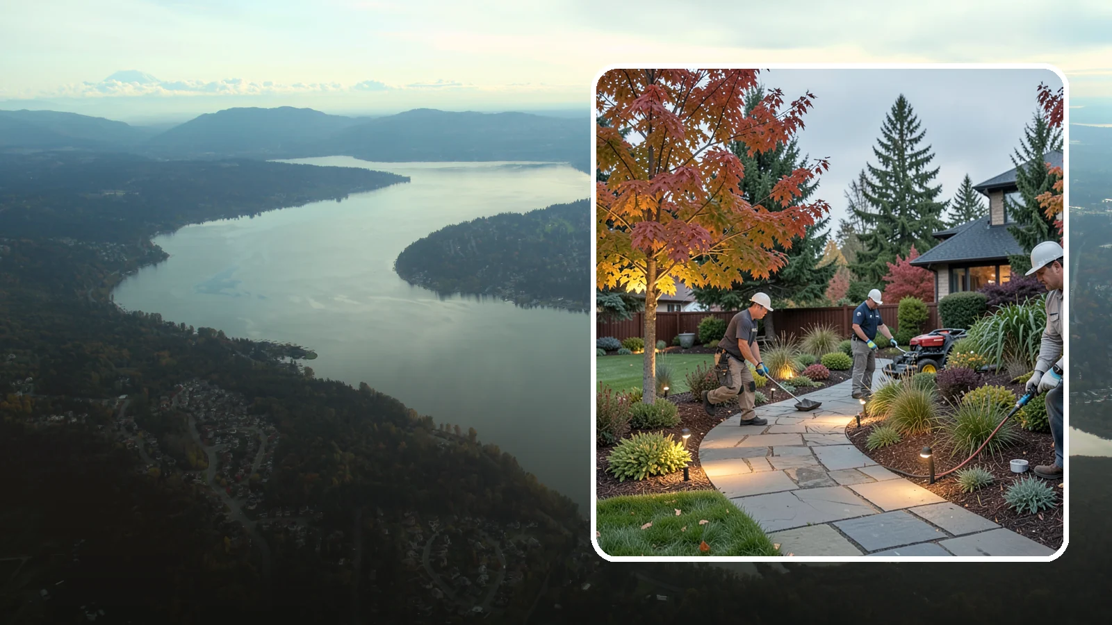 Landscape Lighting Installation in Sammamish, King County, WA - Professionally designed landscape lighting that adds beauty, safety, and hours of usable evening space.