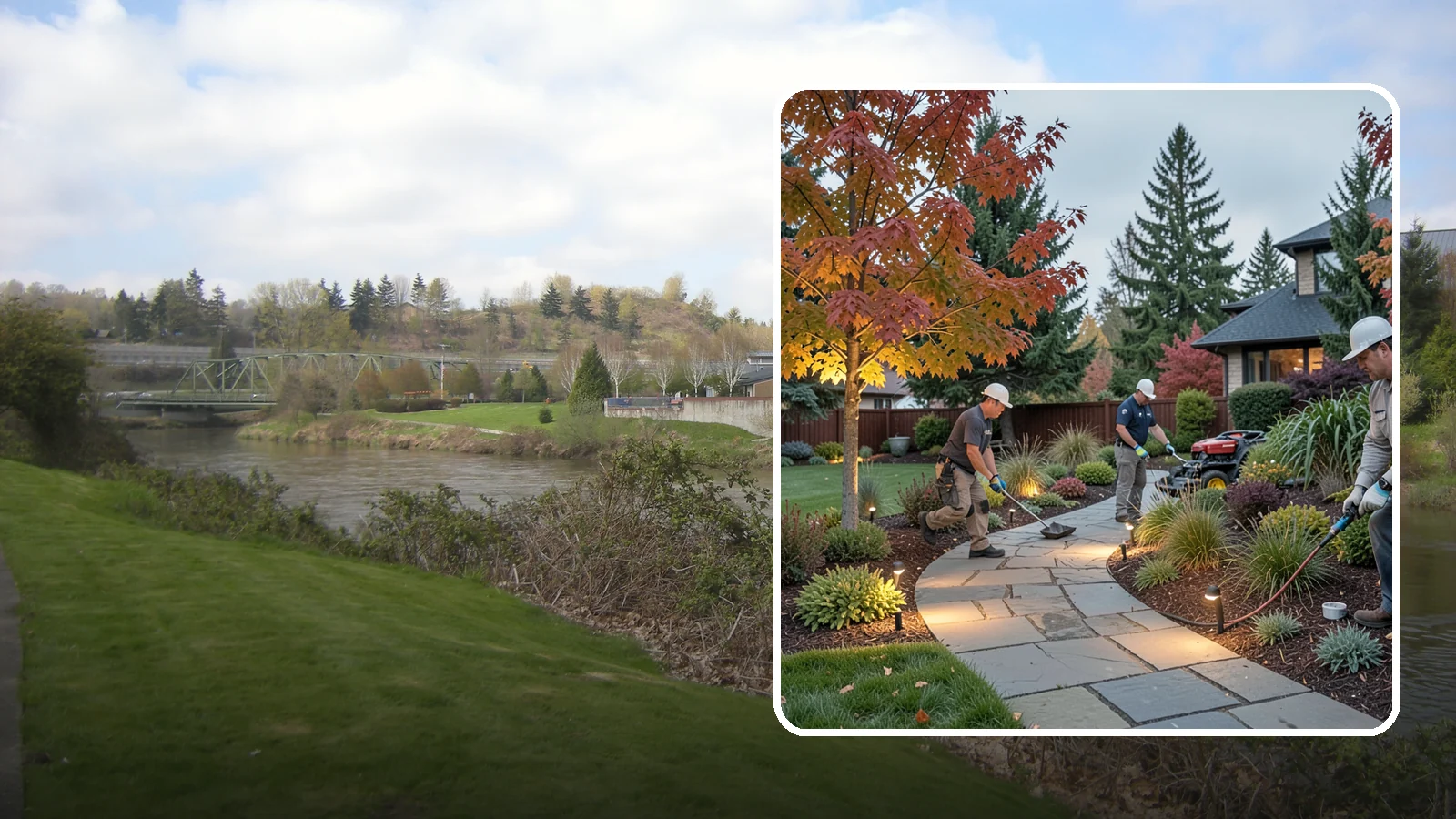 Landscape Lighting Installation in Tukwila, King County, WA - Professionally designed landscape lighting that adds beauty, safety, and hours of usable evening space.