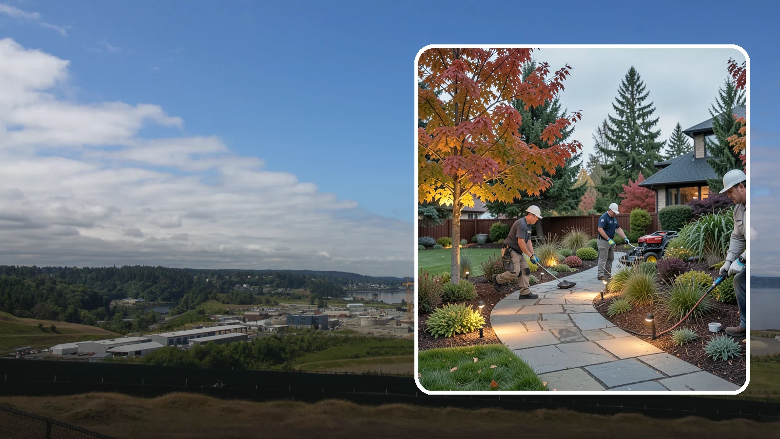 Landscape Lighting Installation in University Place, Pierce County, WA - Professionally designed landscape lighting that adds beauty, safety, and hours of usable evening space.