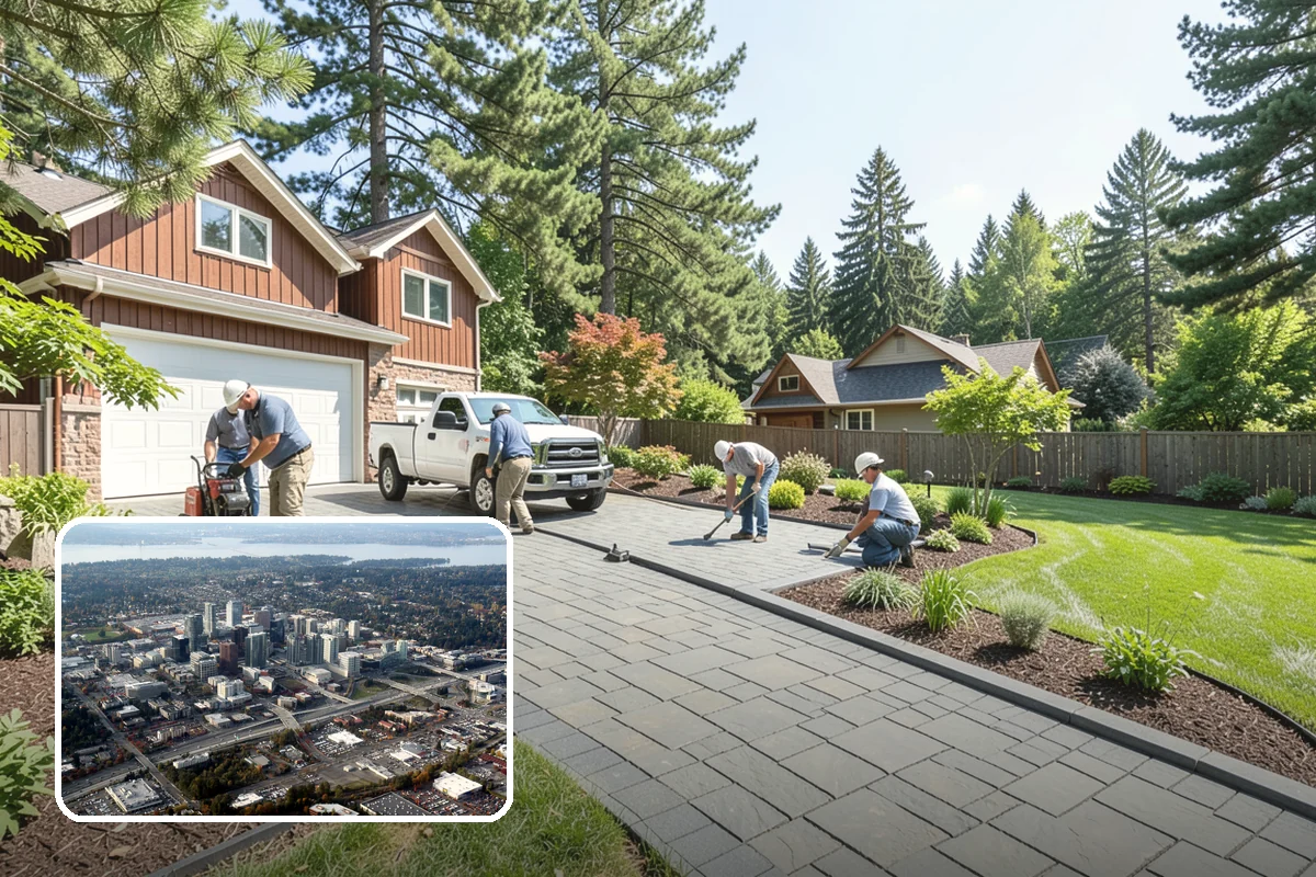 Landscape Renovation in Bellevue, King County, WA - Fresh, cohesive design that respects mature plantings