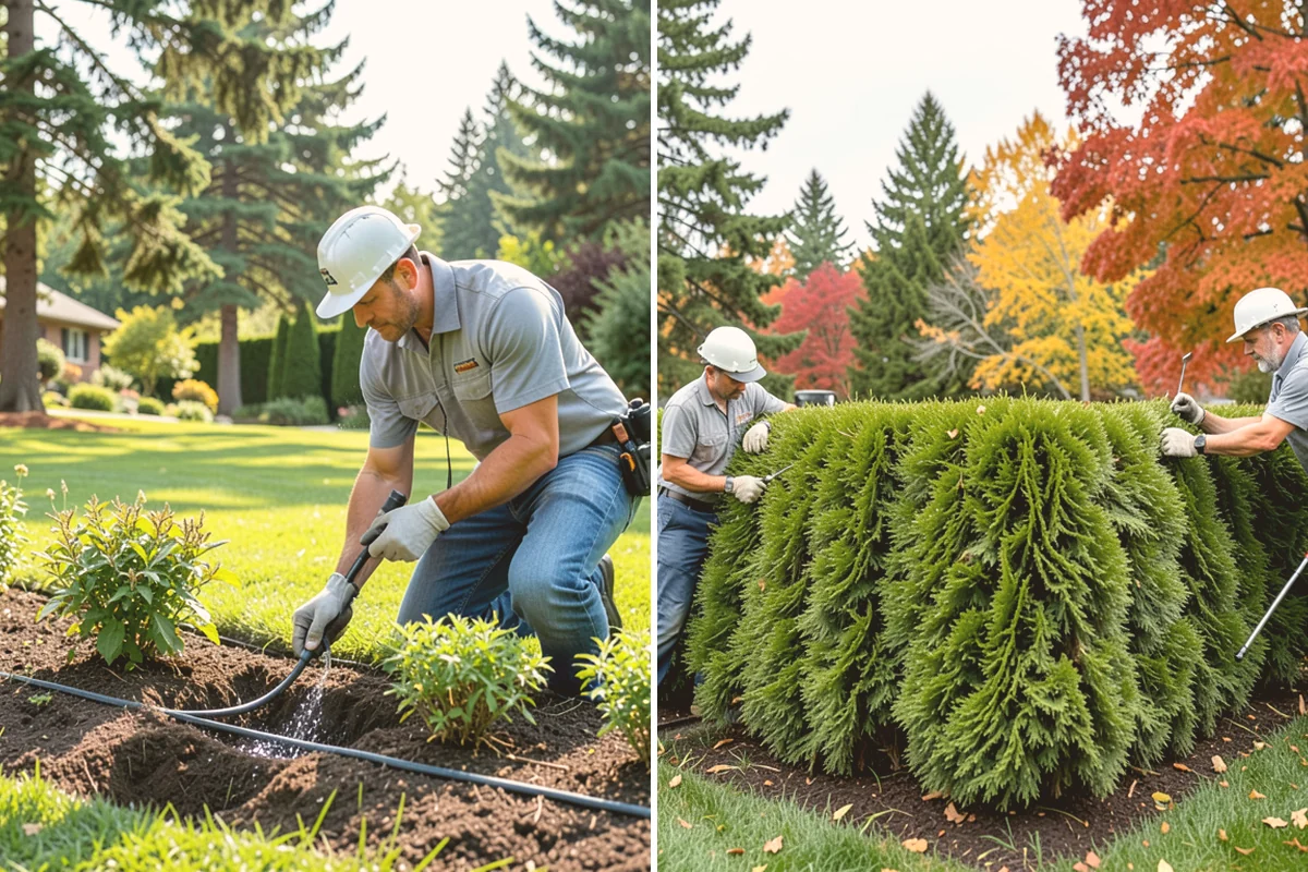 Landscape Renovation in Bellevue, King County, WA - Walk the property and assess existing plantings and grade