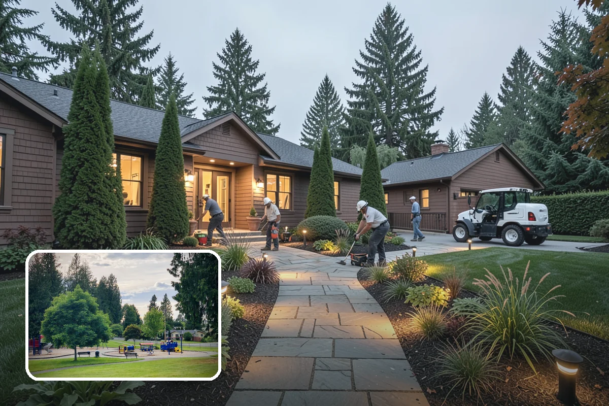 Landscape Renovation in Bonney Lake, Pierce County, WA - Fresh, cohesive design that respects mature plantings