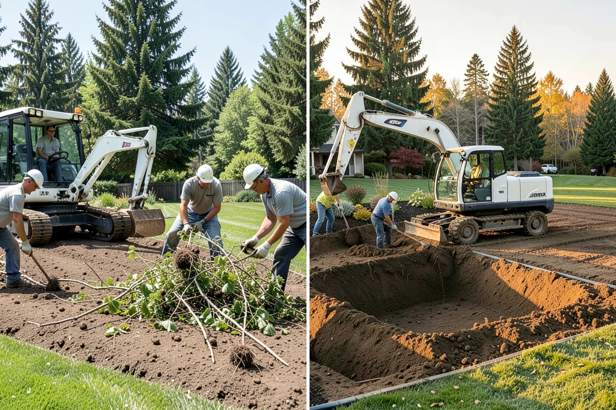 Landscape Renovation in Clyde Hill, King County, WA - Walk the property and assess existing plantings and grade