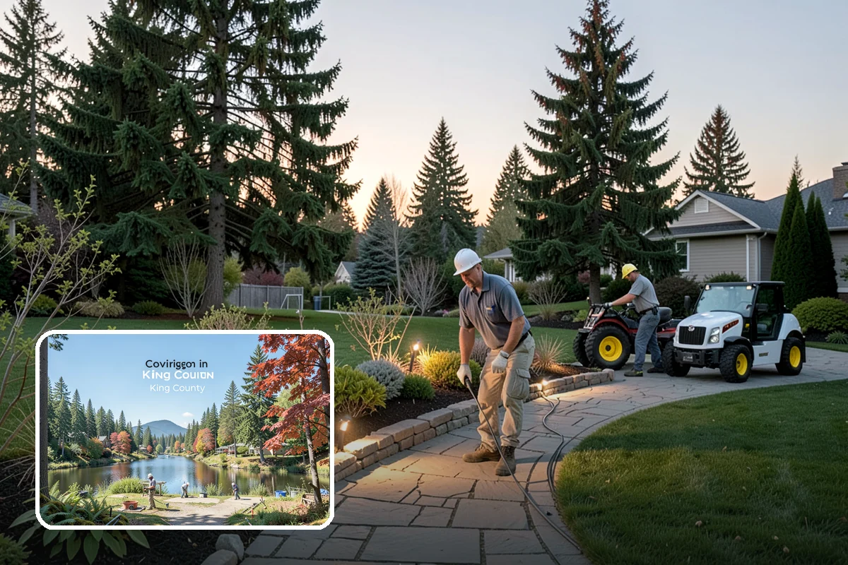 Landscape Renovation in Covington, King County, WA - Fresh, cohesive design that respects mature plantings