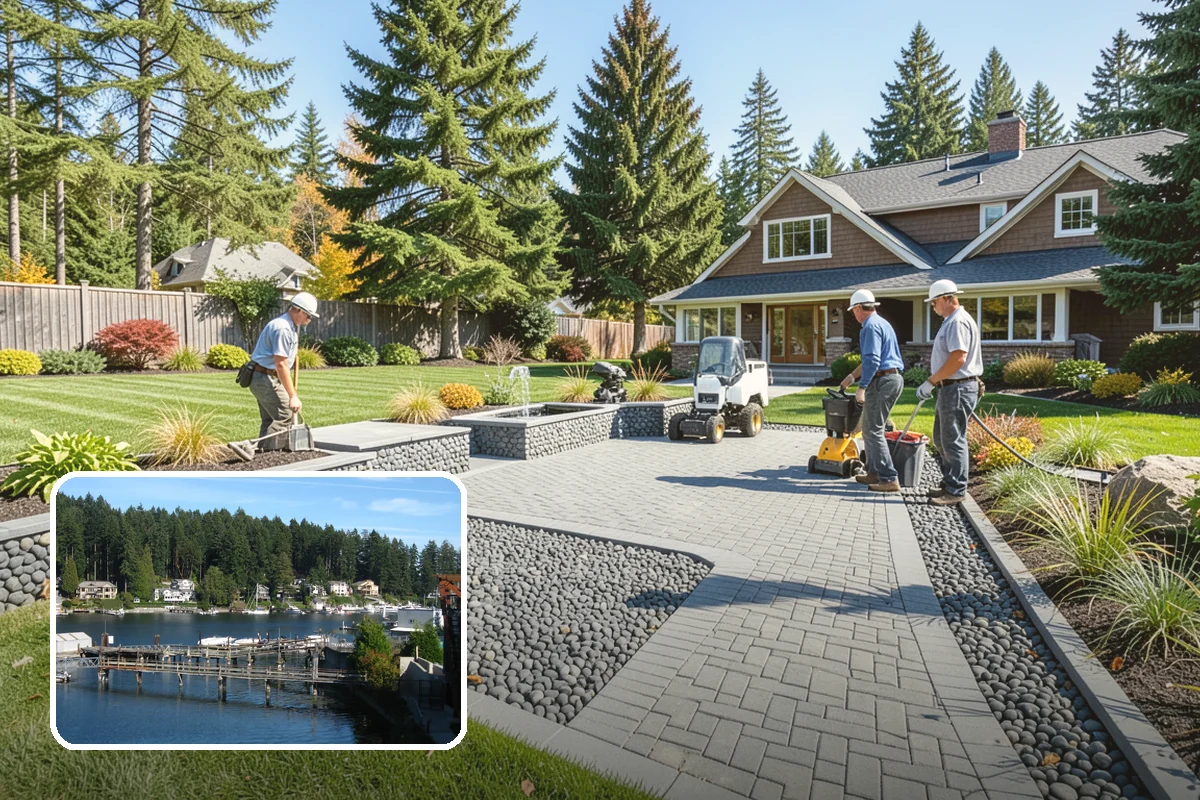 Landscape Renovation in Gig Harbor, Pierce County, WA - Fresh, cohesive design that respects mature plantings