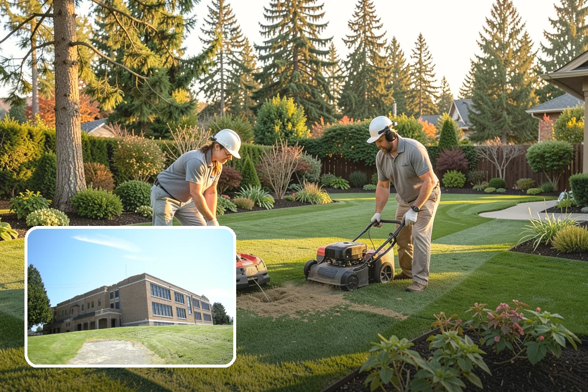 Landscape Renovation in Maple Valley, King County, WA - Fresh, cohesive design that respects mature plantings