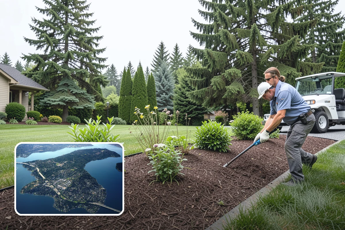 Landscape Renovation in Mercer Island, King County, WA - Fresh, cohesive design that respects mature plantings