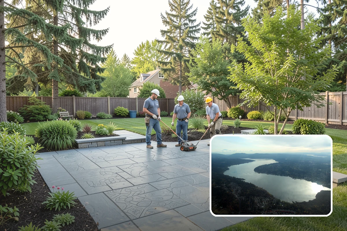 Landscape Renovation in Sammamish, King County, WA - Fresh, cohesive design that respects mature plantings