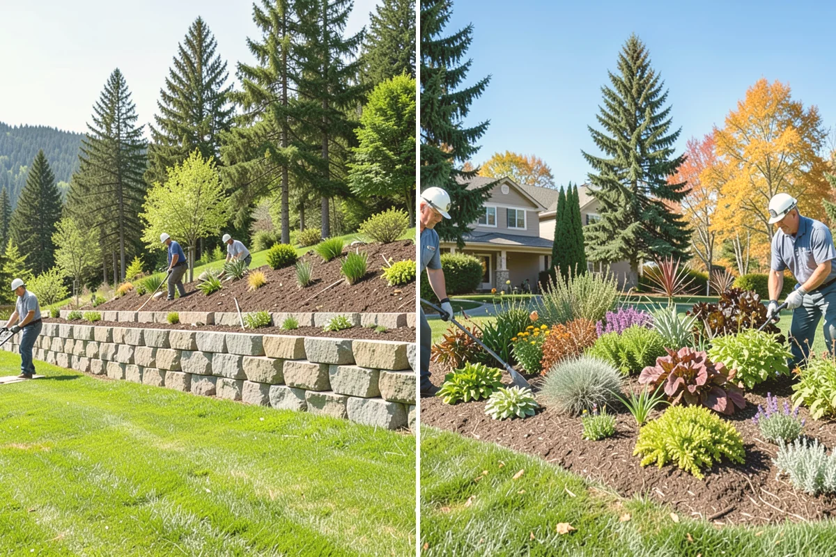 Landscape Renovation in Sammamish, King County, WA - Walk the property and assess existing plantings and grade