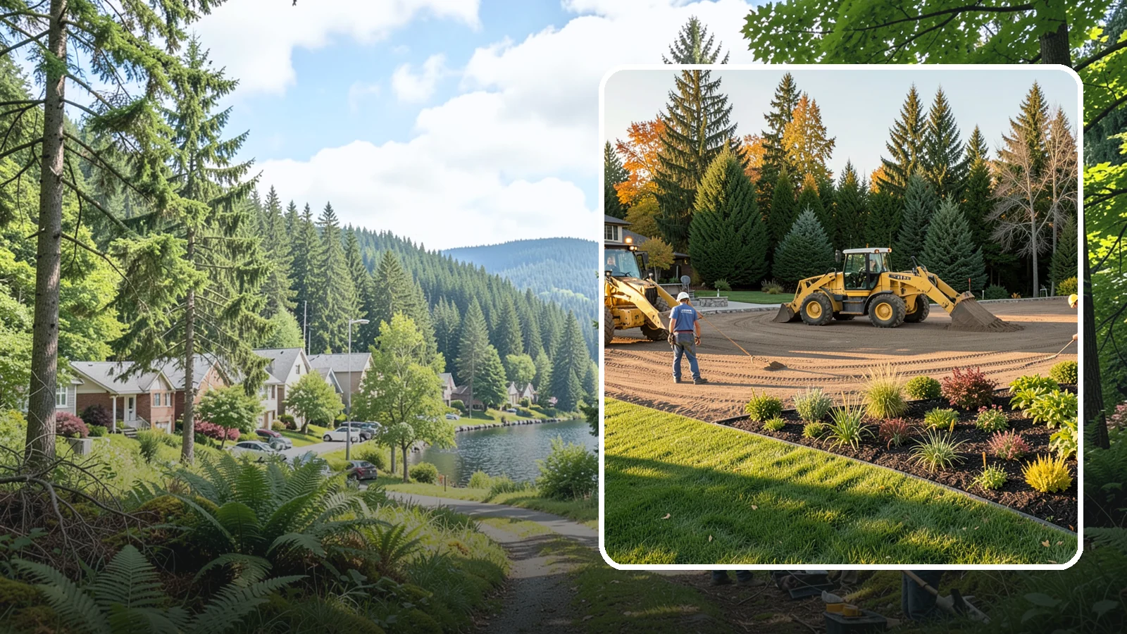Large-Scale Landscape Construction in Lake Forest Park, King County, WA - Full-scale landscape and site construction for commercial and large residential projects, managed end to end.