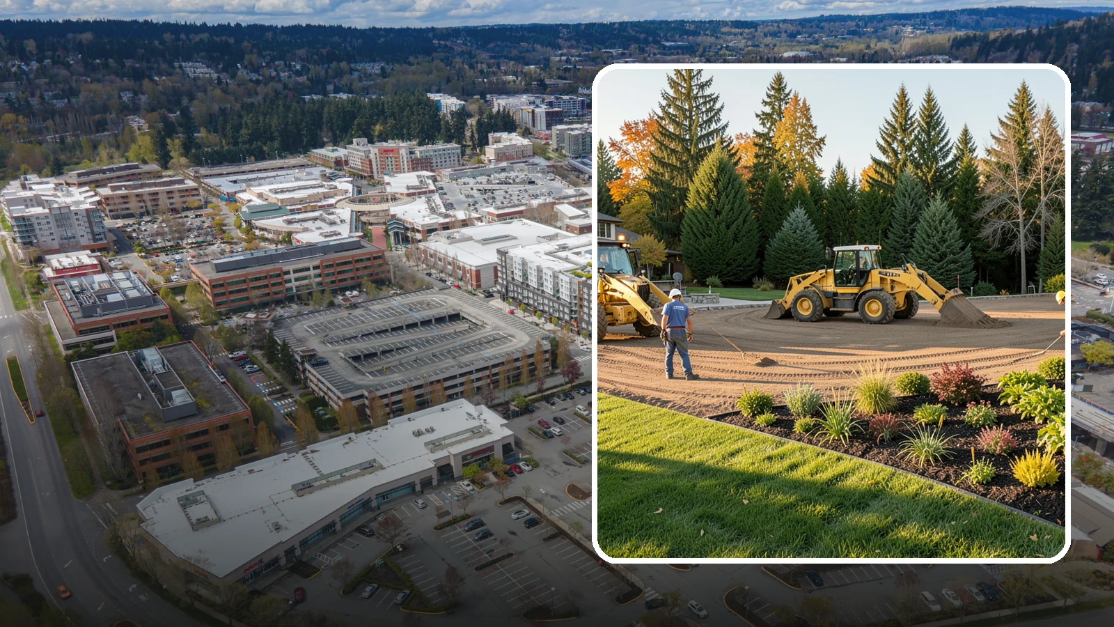 Large-Scale Landscape Construction in Redmond, King County, WA - Full-scale landscape and site construction for commercial and large residential projects, managed end to end.