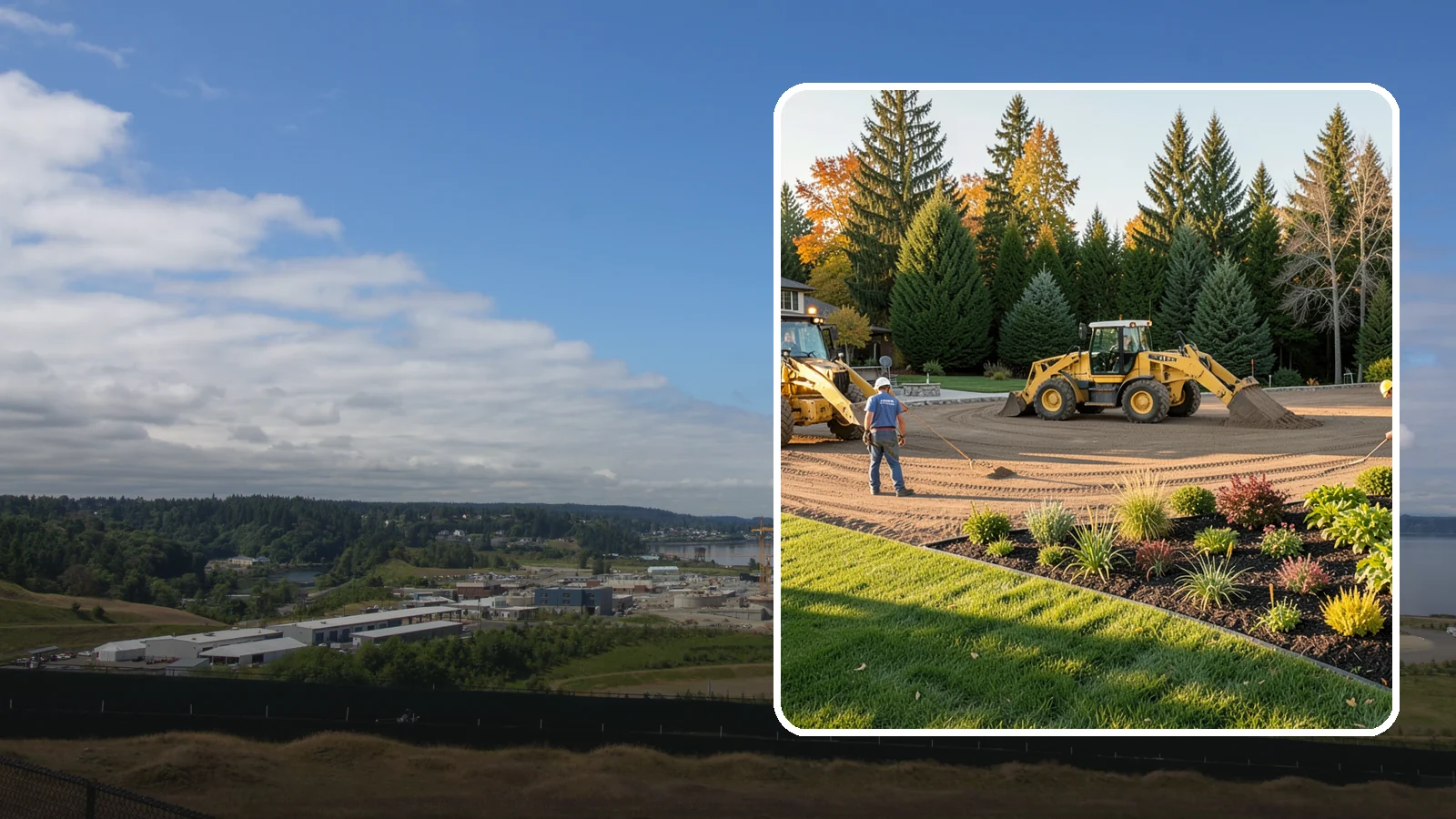 Large-Scale Landscape Construction in University Place, Pierce County, WA - Full-scale landscape and site construction for commercial and large residential projects, managed end to end.