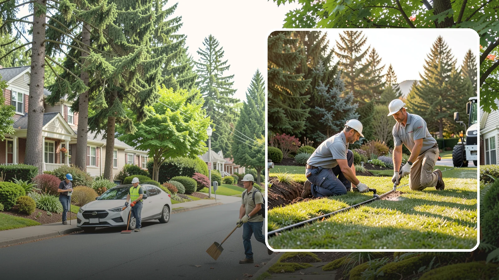 Lateral Line Repair in Beaux Arts Village, King County, WA - We repair broken lateral lines between valves and sprinkler heads that cause low head pressure, geysers, or soggy turf during a...