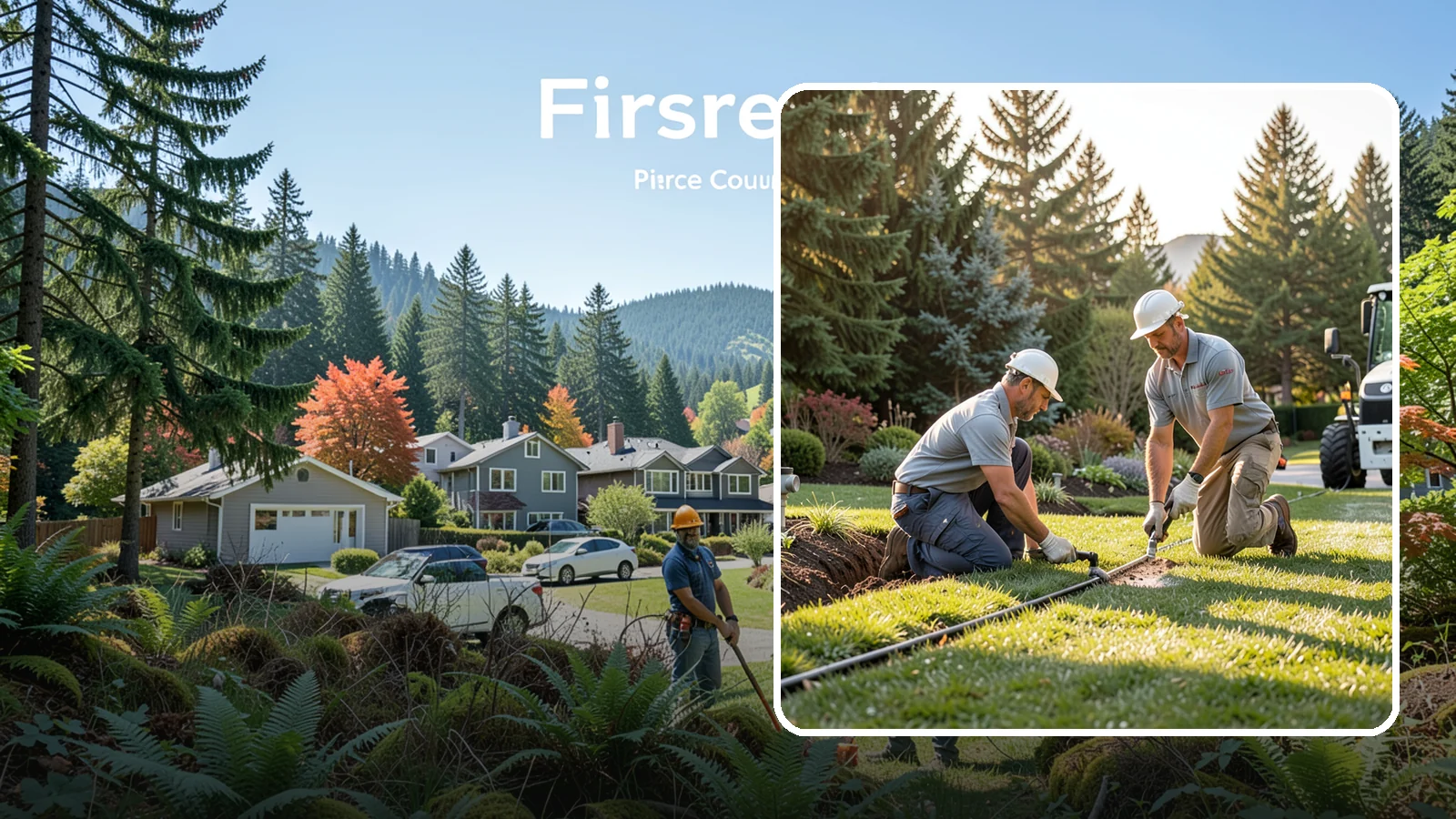 Lateral Line Repair in Fircrest, Pierce County, WA - We repair broken lateral lines between valves and sprinkler heads that cause low head pressure, geysers, or soggy turf during a...