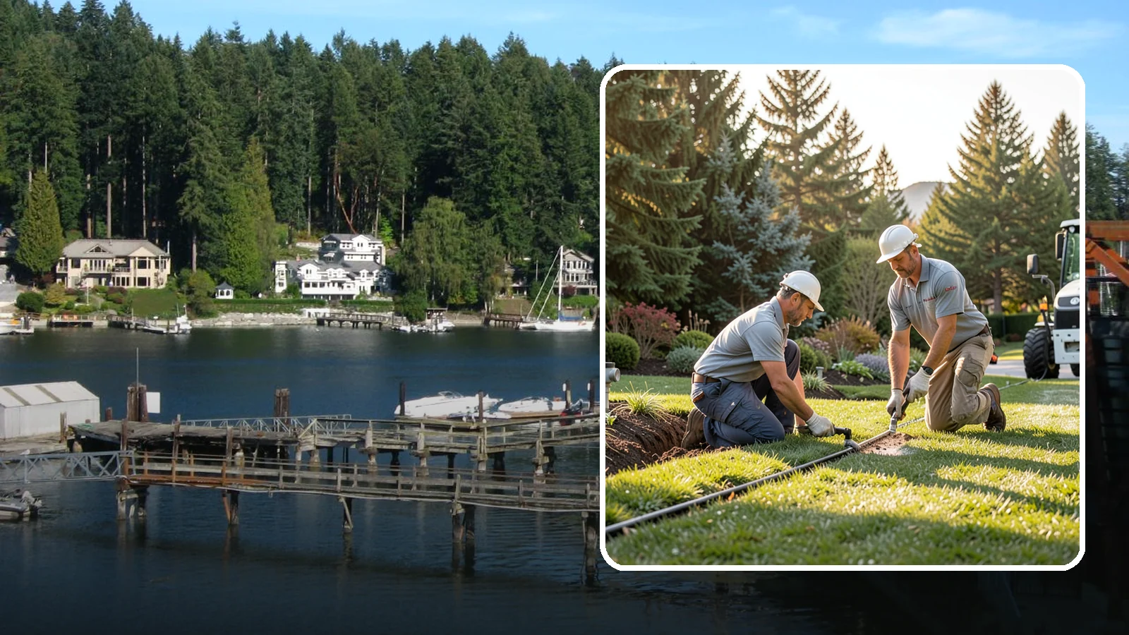 Lateral Line Repair in Gig Harbor, Pierce County, WA - We repair broken lateral lines between valves and sprinkler heads that cause low head pressure, geysers, or soggy turf during a...