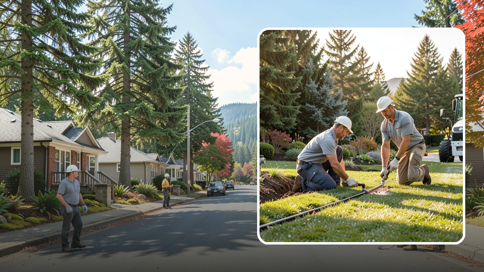 Lateral Line Repair in Hunts Point, King County, WA - We repair broken lateral lines between valves and sprinkler heads that cause low head pressure, geysers, or soggy turf during a...