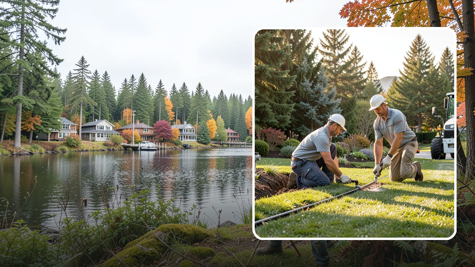 Lateral Line Repair in La Conner, Skagit County, WA - We repair broken lateral lines between valves and sprinkler heads that cause low head pressure, geysers, or soggy turf during a...