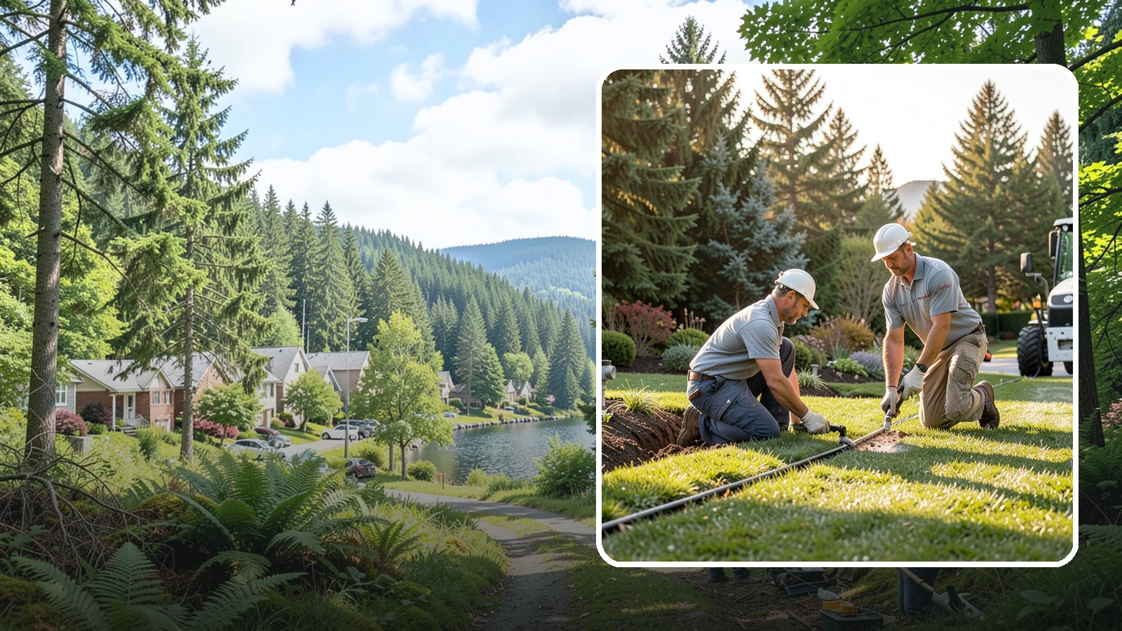 Lateral Line Repair in Lake Forest Park, King County, WA - We repair broken lateral lines between valves and sprinkler heads that cause low head pressure, geysers, or soggy turf during a...