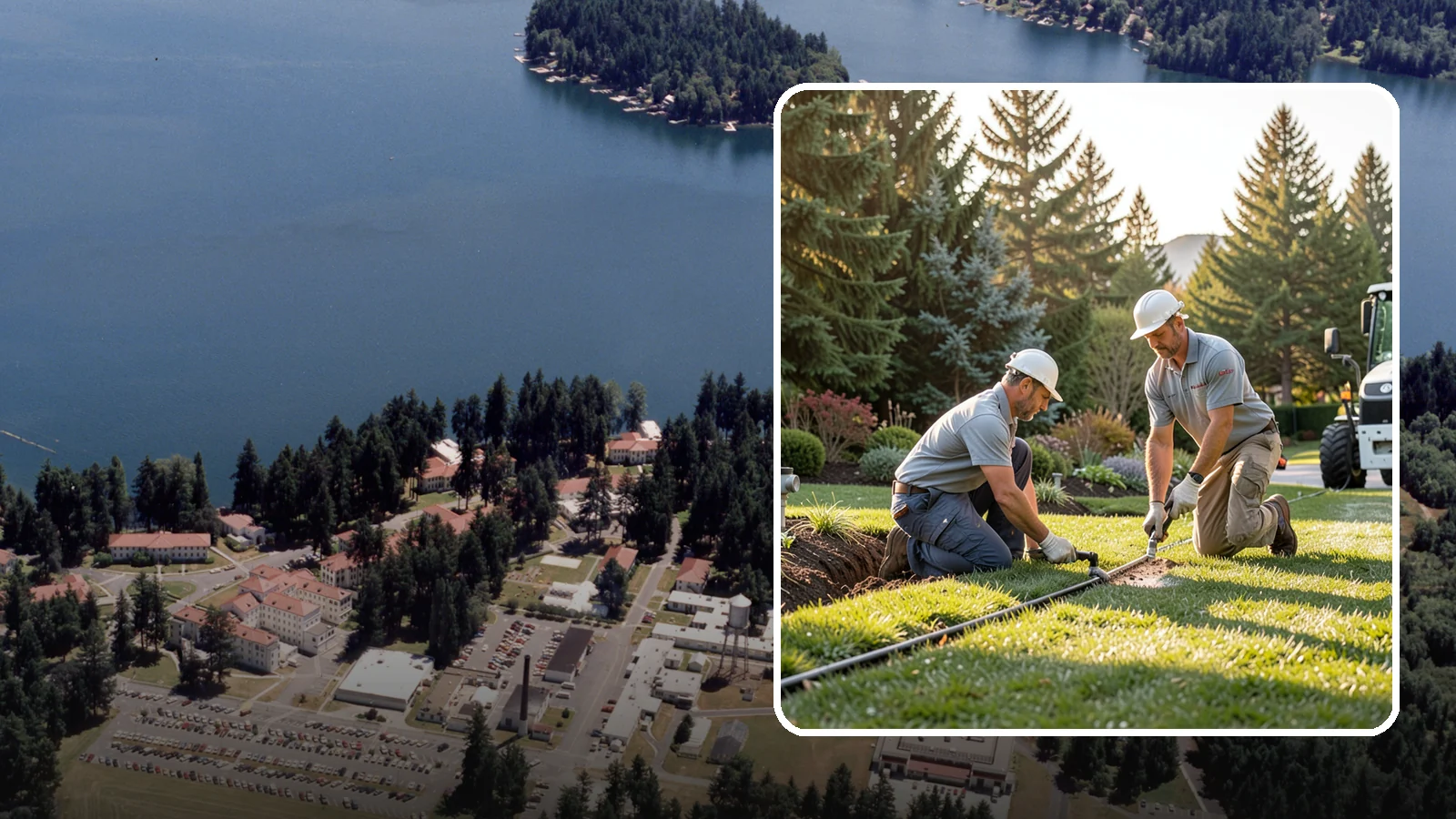 Lateral Line Repair in Lakewood, Pierce County, WA - We repair broken lateral lines between valves and sprinkler heads that cause low head pressure, geysers, or soggy turf during a...