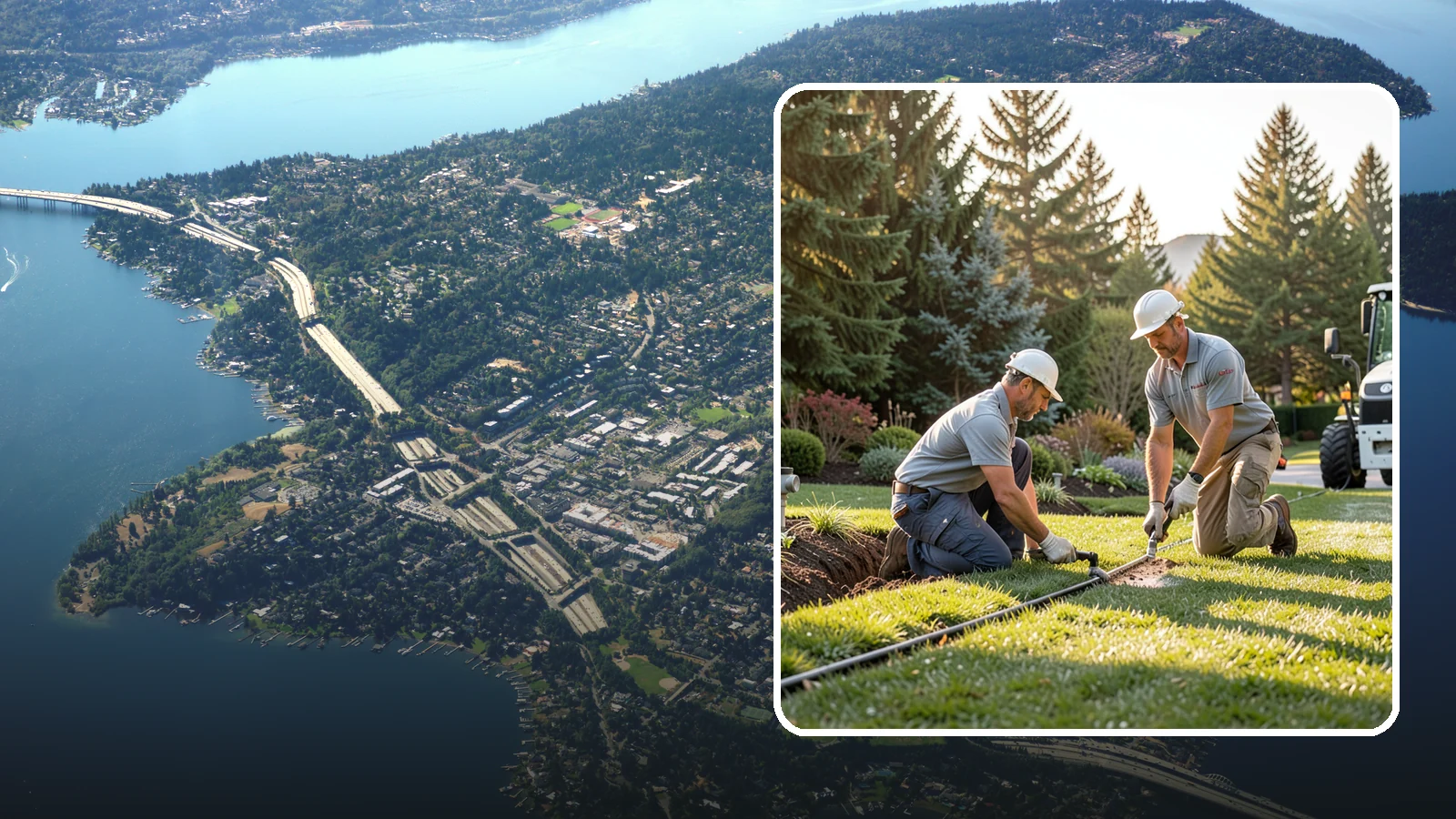 Lateral Line Repair in Mercer Island, King County, WA - We repair broken lateral lines between valves and sprinkler heads that cause low head pressure, geysers, or soggy turf during a...
