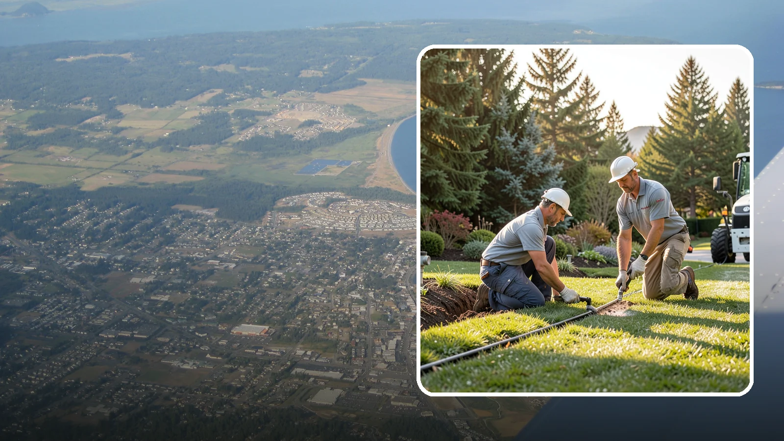 Lateral Line Repair in Oak Harbor, Island County, WA - We repair broken lateral lines between valves and sprinkler heads that cause low head pressure, geysers, or soggy turf during a...