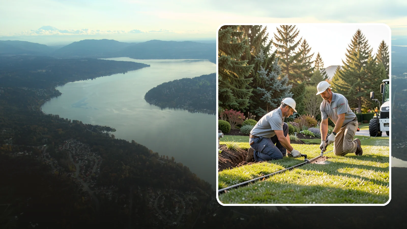 Lateral Line Repair in Sammamish, King County, WA - We repair broken lateral lines between valves and sprinkler heads that cause low head pressure, geysers, or soggy turf during a...