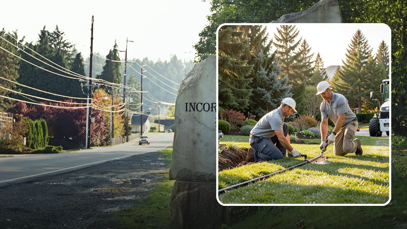 Lateral Line Repair in Wilkeson, Pierce County, WA - We repair broken lateral lines between valves and sprinkler heads that cause low head pressure, geysers, or soggy turf during a...