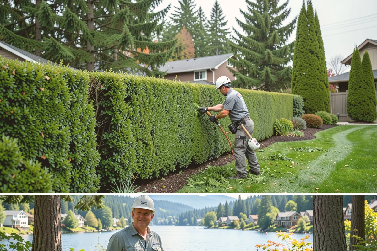 Laurel Hedge Trimming in Milton, King County, WA - Trim in late spring and again mid-summer