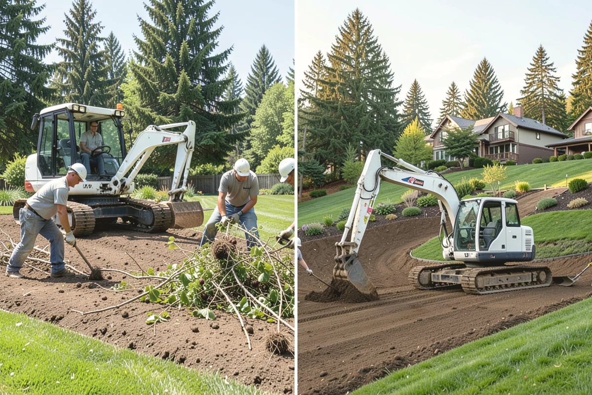Lava Rock Installation in Anacortes, Skagit County, WA - Shape and grade the bed and confirm drainage away from plant crowns