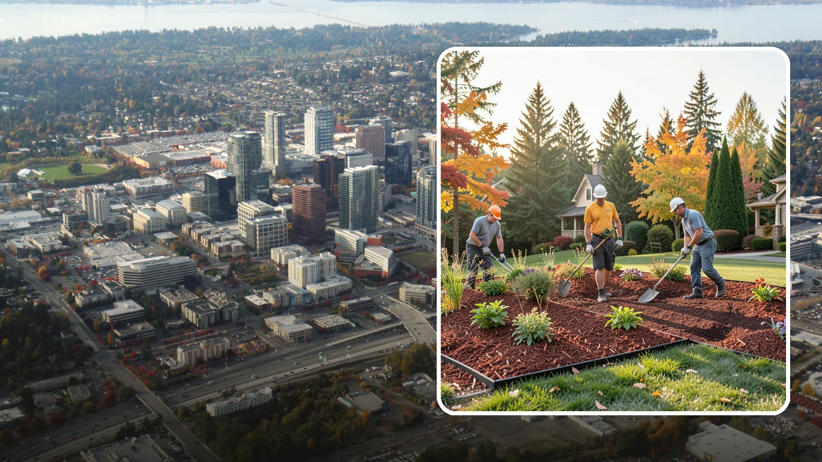 Lava Rock Installation in Bellevue, King County, WA - Lightweight, porous volcanic rock in deep red or charcoal that adds bold color and insulating mulch to beds.