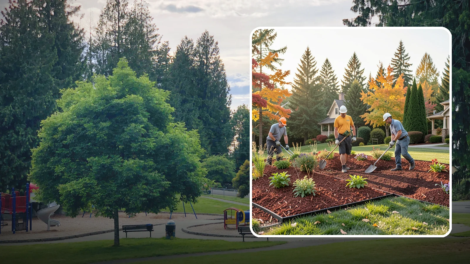 Lava Rock Installation in Bonney Lake, Pierce County, WA - Lightweight, porous volcanic rock in deep red or charcoal that adds bold color and insulating mulch to beds.
