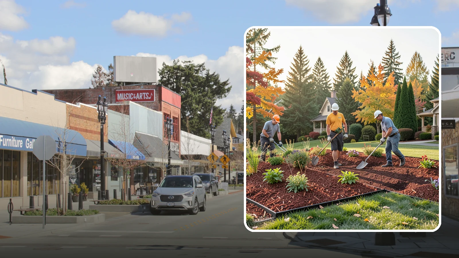 Lava Rock Installation in Bothell, King County, WA - Lightweight, porous volcanic rock in deep red or charcoal that adds bold color and insulating mulch to beds.