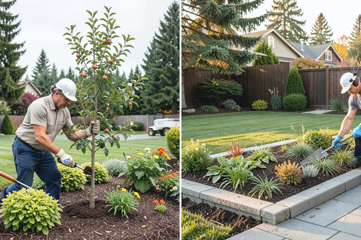 Lava Rock Installation in Buckley, Pierce County, WA - Shape and grade the bed and confirm drainage away from plant crowns
