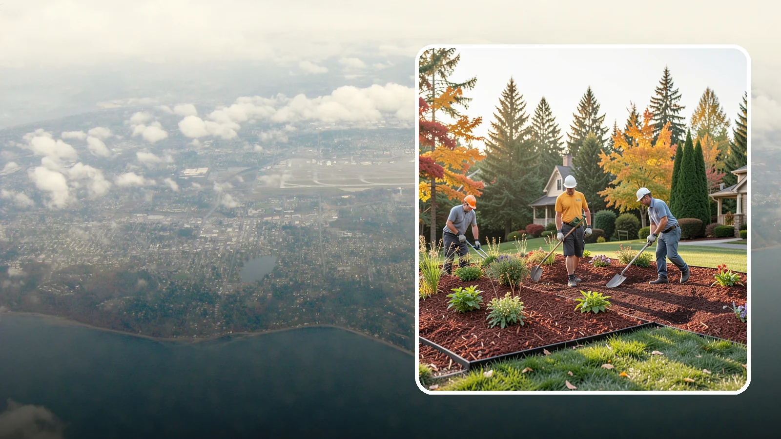 Lava Rock Installation in Burien, King County, WA - Lightweight, porous volcanic rock in deep red or charcoal that adds bold color and insulating mulch to beds.