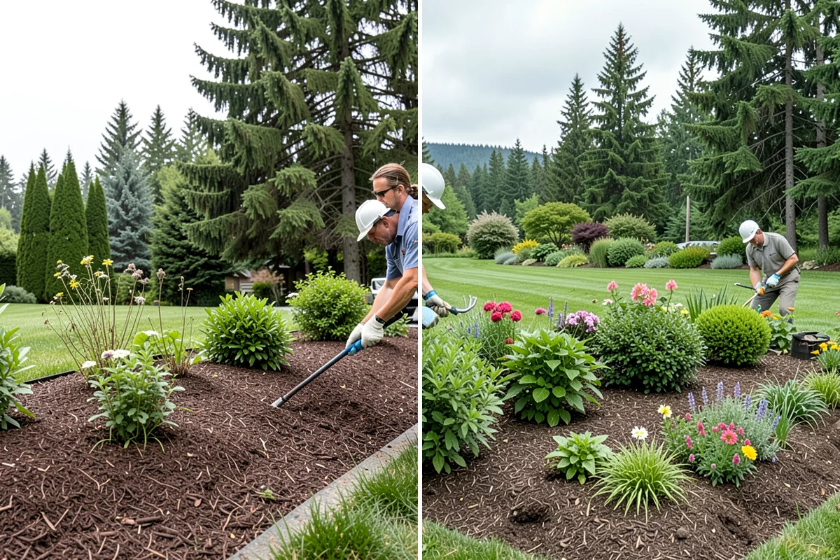 Lava Rock Installation in Clyde Hill, King County, WA - Shape and grade the bed and confirm drainage away from plant crowns
