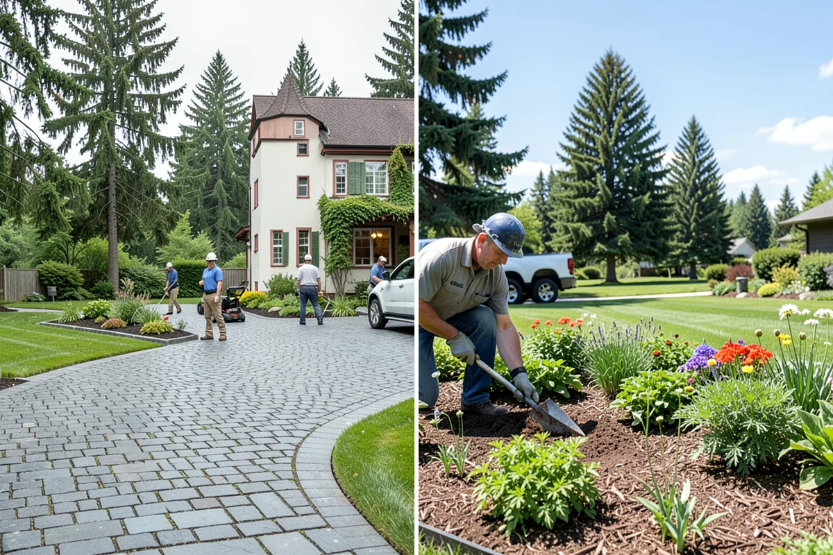 Lava Rock Installation in Concrete, Skagit County, WA - Shape and grade the bed and confirm drainage away from plant crowns